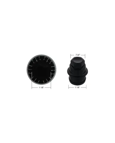 UP10351B-Chrome Spike Hubcap Nut Cover For 1999-2018 Chevy & GMC Full Size Truck - Push-on (Bulk)