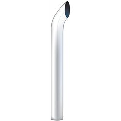 UPC1-6-024-6" Curved Plain Bottom Exhaust - 24" L