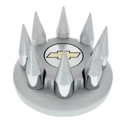 UP10351B-Chrome Spike Hubcap Nut Cover For 1999-2018 Chevy & GMC Full Size Truck - Push-on (Bulk)