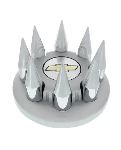 UP10351B-Chrome Spike Hubcap Nut Cover For 1999-2018 Chevy & GMC Full Size Truck - Push-on (Bulk)