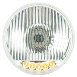 UPS2005LED-5-3/4" Crystal Halogen Headlight With 5 LED Position Lights