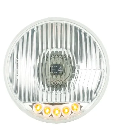 UPS2005LED-5-3/4" Crystal Halogen Headlight With 5 LED Position Lights