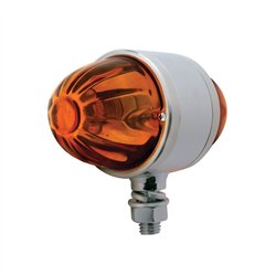 UP30939-Chrome Double Face Housing With 2 Watermelon Glass Lens - Amber