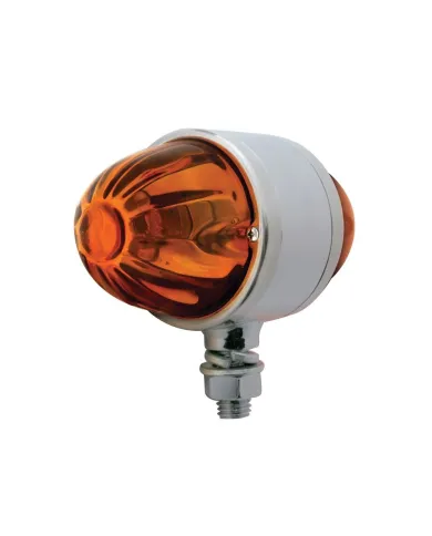UP30939-Chrome Double Face Housing With 2 Watermelon Glass Lens - Amber