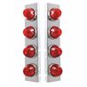 UP30983-SS Front Air Cleaner Bracket With 8X Glass Watermelon Lights & SS Bezels For Peterbilt-Dark Amber Lens