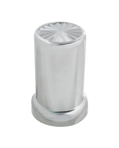 GG10259 - CR. PL. PIN WHEEL PUSH-ON NUT CVR W/FLANGE 33MMX3-3/8"