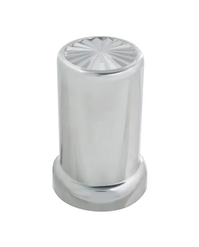 GG10262 - CR. PL. PIN WHEEL SCREW-ON NUT CVR W/FLANGE 33MMX3-3/8"