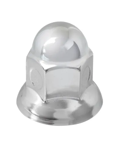 GG10271 - CR. STEEL ACORN PUSH-ON NUT CVR W/FLANGE 33 M/MX2-1/16"H