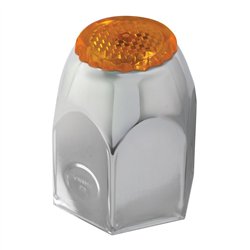 GG10280 - CR. STEEL PUSH-ON NUT CVR 1.5"X2" W/AMBER REFLECTOR