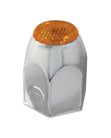 GG10280 - CR. STEEL PUSH-ON NUT CVR 1.5"X2" W/AMBER REFLECTOR