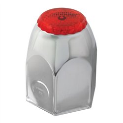 GG10290 - CR. STEEL PUSH-ON NUT CVR 1.5"X2" W/RED REFLECTOR