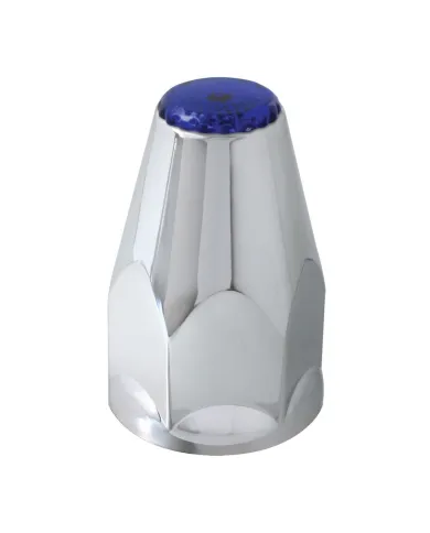 GG10321 - CR. PL. SCREW-ON 33 MMX3-1/4" NUT CVR W/BLUE REFLECTOR