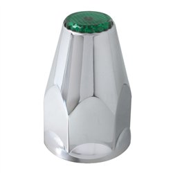 GG10322 - CR. PL. SCREW-ON 33 M/MX3-1/4" NUT CVR W/GREEN REFLECTOR