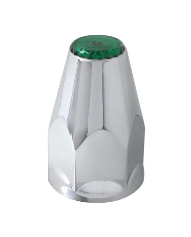 GG10322 - CR. PL. SCREW-ON 33 M/MX3-1/4" NUT CVR W/GREEN REFLECTOR