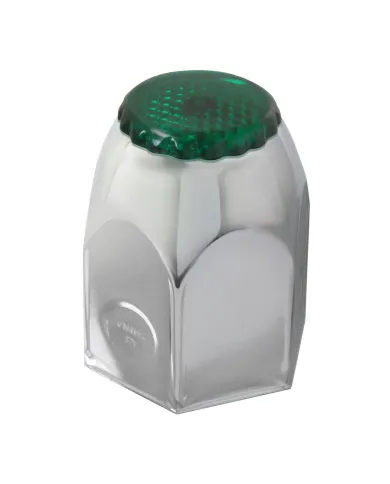 GG10420 - CR. STEEL PUSH-ON NUT CVR 1.5"X2" W/GREEN REFLECTOR