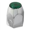 GG10420 - CR. STEEL PUSH-ON NUT CVR 1.5"X2" W/GREEN REFLECTOR