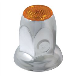 GG10490 - CR. STEEL 33MM X2" PUSH-ON NUT CVR W/FLANGE & AMBER REFLECTOR