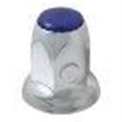 GG10491 - CR. STEEL 33MM X2" PUSH-ON NUT CVR W/FLANGE & BLUE REFLECTOR