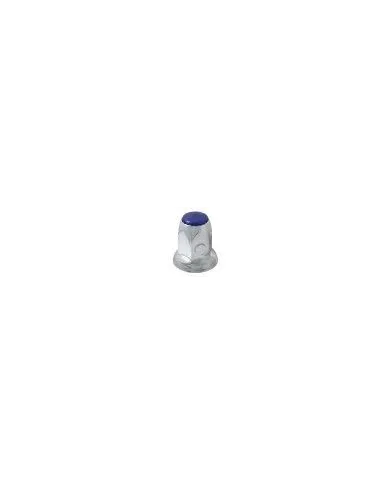 GG10491 - CR. STEEL 33MM X2" PUSH-ON NUT CVR W/FLANGE & BLUE REFLECTOR