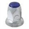 GG10491 - CR. STEEL 33MM X2" PUSH-ON NUT CVR W/FLANGE & BLUE REFLECTOR