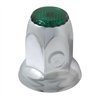GG10492 - CR. STEEL 33MM X2" PUSH-ON NUT CVR W/FLANGE & GREEN REFLECTOR
