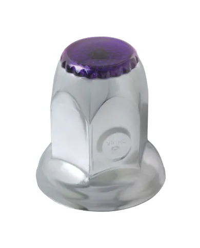 GG10493 - CR. STEEL 33MM X2" PUSH-ON NUT CVR W/FLANGE & PURPLE REFLECTOR