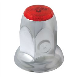 GG10494 - CR. STEEL 33MM X2" PUSH-ON NUT CVR W/FLANGE & RED REFLECTOR