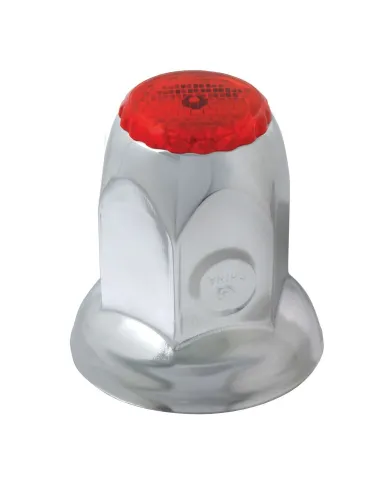 GG10494 - CR. STEEL 33MM X2" PUSH-ON NUT CVR W/FLANGE & RED REFLECTOR