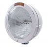 UP31193-Stainless Steel Bullet Classic Headlight 6014 Bulb & Turn Signal - Amber Lens