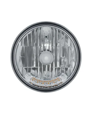 UP31247-7" Crystal Headlight With 6 Amber LED Position Light