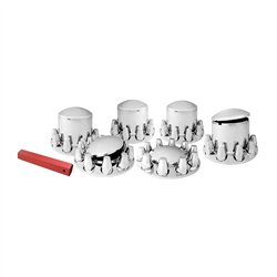 GG40230 - CR. PL. ROUND AXLE COVER KIT 2FRONT+4REARS & 33MM SCREW-ON