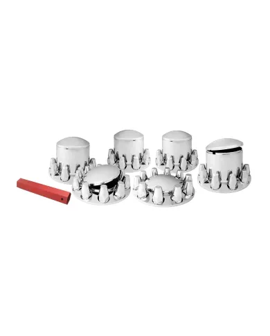 GG40230 - CR. PL. ROUND AXLE COVER KIT 2FRONT+4REARS & 33MM SCREW-ON