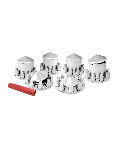GG40231 - CR. PL. CONE AXLE COVER KIT 2FRONT+4REARS & 33MM SCREW-ON