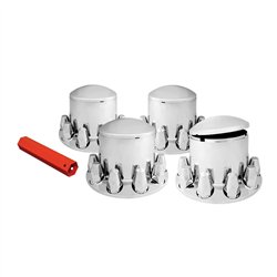 GG40240 - CR. PL. ROUND AXLE COVER KIT 4 REARS & 33MM SCREW-ON CVRS
