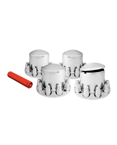 GG40240 - CR. PL. ROUND AXLE COVER KIT 4 REARS & 33MM SCREW-ON CVRS