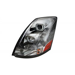 UP31263-Chrome Projection Headlight With White LED Light Bar For 2003-2017 Volvo VN/VNL - Driver