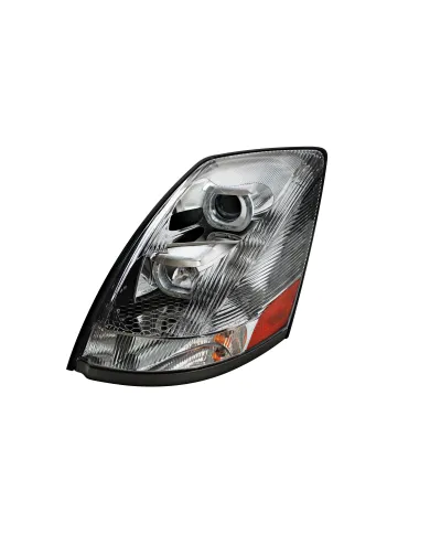 UP31263-Chrome Projection Headlight With White LED Light Bar For 2003-2017 Volvo VN/VNL - Driver