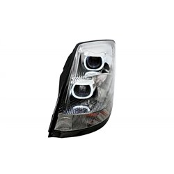 UP31263-Chrome Projection Headlight With White LED Light Bar For 2003-2017 Volvo VN/VNL - Driver