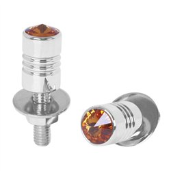 GG50850 - CR. ALUM. LICENSE PLATE BOLT W/AMBER CRYSTAL