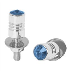 GG50851 - CR. ALUM. LICENSE PLATE BOLT W/BLUE CRYSTAL