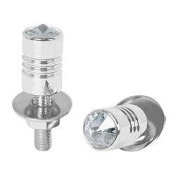 GG50852 - CR. ALUM. LICENSE PLATE BOLT W/CLEAR CRYSTAL