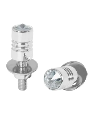 GG50852 - CR. ALUM. LICENSE PLATE BOLT W/CLEAR CRYSTAL