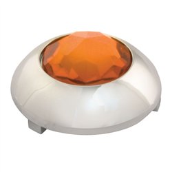 GG51980 - CR. PLASTIC 1-1/16" O.D. BUTTON COVER W/AMBER CRYSTAL FOR KW
