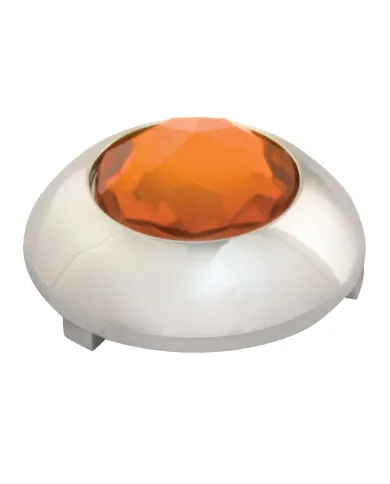 GG51980 - CR. PLASTIC 1-1/16" O.D. BUTTON COVER W/AMBER CRYSTAL FOR KW