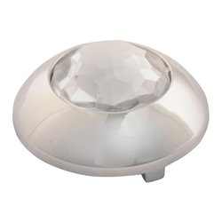 GG51982 - CR. PLASTIC 1-1/16" O.D. BUTTON COVER W/CLEAR CRYSTAL FOR KW