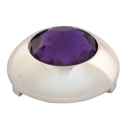 GG51984 - CR. PLASTIC 1-1/16" O.D. BUTTON COVER W/PURPLE CRYSTAL FOR KW