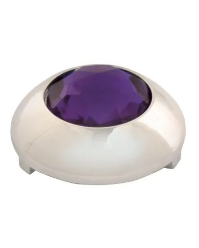 GG51984 - CR. PLASTIC 1-1/16" O.D. BUTTON COVER W/PURPLE CRYSTAL FOR KW