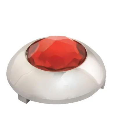 GG51985 - CR. PLASTIC 1-1/16" O.D. BUTTON COVER W/RED CRYSTAL FOR KW