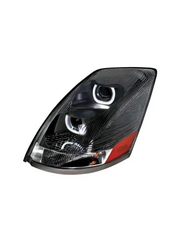 UP31268-Blackout Projection Headlight With White LED Light Bar For 2003-2017 Volvo VN/VNL - Driver