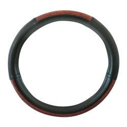 GG54006 - 18" DELUXE STEERING WHEEL CVR BLACK W/ DARK WOOD